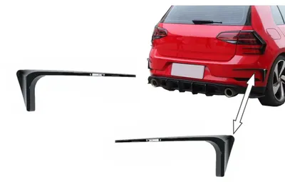 Imagen del producto de Cubiertas para faros antiniebla Hecksplitter, para VW Golf 7.5, modelos 2017-2019, color  brillante.