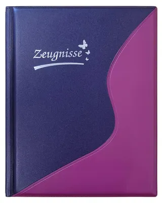 Immagine prodotto di Idena 20102 Idena Zeugnismappe DIN A4, 12 Hüllen violett/blau