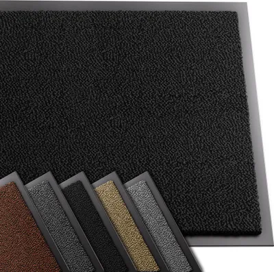 Produktbild von VOUNOT® Rutschfest Fußmatte Schmutzfangmatte, Läufer Flur dünn Schwarz 60x90cm