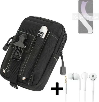 Produktbild von K-S-Trade Gürteltache + Kopfhörer kompatibel mit Xiaomi Civi 2 Gürtel Tasche Holster Schutz Hülle Handy Hülle  schwarz inkl. Extrafächer