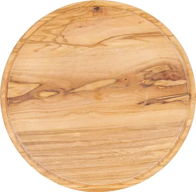 Produktbild von Flacher Holz Servierteller 20cm Olivenholz Holzteller Natur Unikat Küche Deko