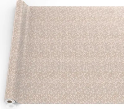 Produktbild von Tischdecke Schneeflockenblume aus Textil mit Blumen Pflanzen wasserabweisend Tischtuch Tischwäsche Aquarell Beige Breite 140cm Länge 1000cm mit Schnittkante