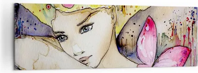 Produktbild von Bild auf Leinwand - Leinwandbild - Frau modern - 160x50cm - Wand Bild - Wanddeko - Wandbilder - Leinwanddruck - Bilder - Kunstdruck - Wanddekoration - Leinwand bilder - Wandkunst - AB160x50-3554