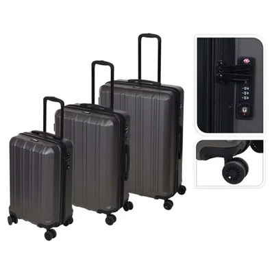 Obrázok produktu pre EXCELLENT Kufor cestovný na kolieskach sada 3 ks PROWORLD tmavo šedá KO-FB5000250