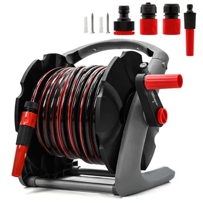 Obrázok produktu pre Hadicový navijak LEHMANN s 20 m hadicou, nástenný, s rozprašovacou tryskou, prípojka na hadicu 1/2" / 3/4", prípojka na kohútik 3/4"