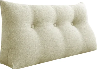 Immagine prodotto di Cuscino poggiatesta ergonomico in look lino, cuscino da lettura, cuscino a cuneo, cuscino per lo schienale, cuscino per il riposo, cuscino decorativo