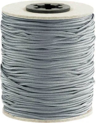 100m Schmuckschnur Polyesterschnur 1,5 mm silbergrau