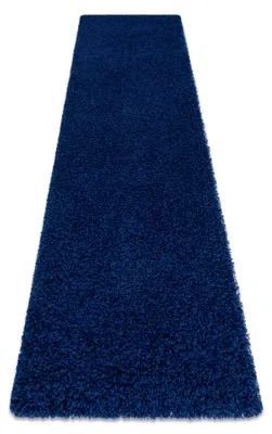 Image de Tapis, le tapis de couloir SOFFI shaggy 5cm bleu foncé - pour la cuisine, l'antichambre, le couloir bleu 60x250 cm