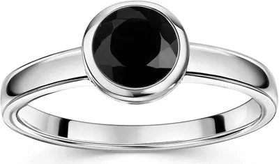 Produktbild von MATERIA by Matthias Wagner Ring mit Onyx Damen 925 Silber schwarz rund facettiert 54 56 58 60 SR-7