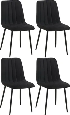 Produktbild von CLP 4er Set Stühle Dijon mit Lehne schwarz Material Stoff