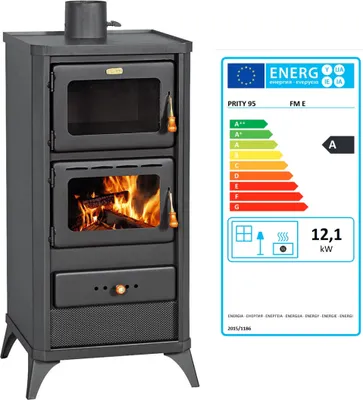 Produktbild von EEK A - Kochen Holzofen und Kohle mit Backofe Kamin Prity FM Е BImSchVII 12.1 kw.
