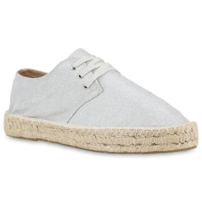 Obrázok produktu pre VAN HILL Dámske espadrilky Bast Low Shoes Platform Glitter Shoes 812121, Farba: Silver, Veľkosť: 40