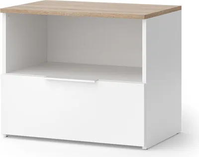 Produktbild von Kommode Vicco Wido Weiß/Sonoma 60 x 50 cm mit klappe, Model 57446
