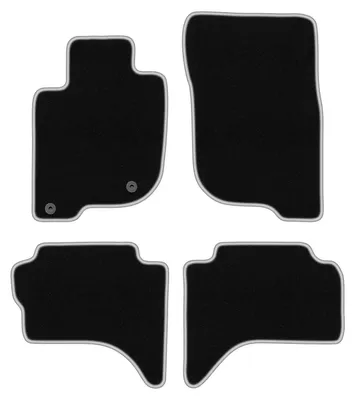 Produktbild von Fußmatten Velours Schwarz/Silber für Mitsubishi L200 V 2015- Set 4-tlg