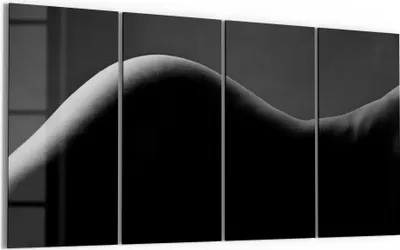 Produktbild von DEQORI Glasbild Echtglas 4x30x60 cm 'Formen im Kontrast' Wandbilder XXL groß