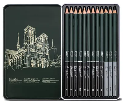 Immagine prodotto di Set professionale per disegno, con matite grafite e carboncino