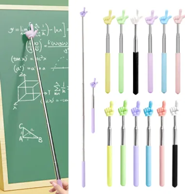 Produktbild von Teleskop-Lehrerzeiger, ausziehbarer Fingerzeigerstab, Handführungsstab für die Präsentation im Schulbüro, im Klassenzimmer, Lehrmaterial