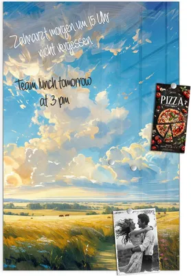 Produktbild von Magnettafel 40x60cm Pinnwand Whiteboard beschreibbar - Landschaft mit Wolken
