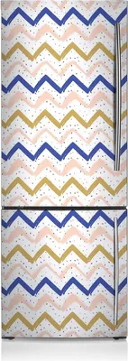 Produktbild von Kühlschrankfolie Aufkleber Kühlschrankmagnete Dekoration Kühlschrankfolie 60x205 cm - Lackierte Zickzacks.