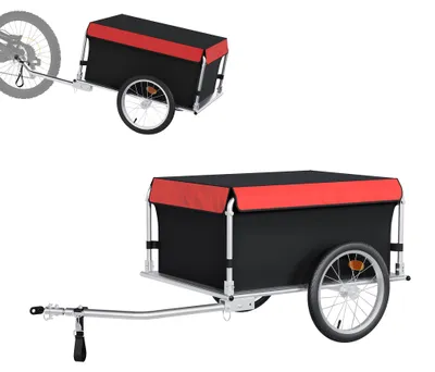 Produktbild von Wiltec Fahrrad Lastenanhänger 135x60x58 cm bis 65 kg, Fahrradanhänger mit Deichsel klappbar & Schnellkupplung für Einkäufe, Urlaub, Radtouren