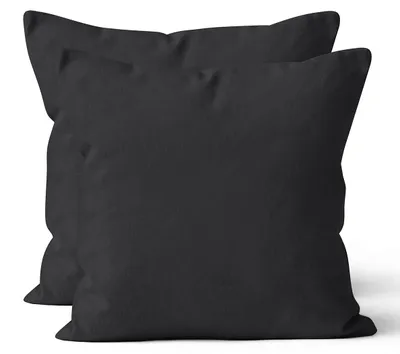 Produktbild von 2 er Set Mikrofaser UNI Kissenhüllen Kissenbezüge Kopfkissenbezug 40x40 cm, Schwarz