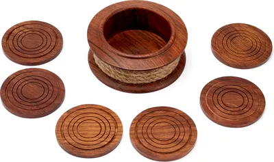 Produktbild von NKlaus Maritim Untersetzer Tau Design aus Holz und Messing, 0: 13,5 / 8cm, H: 5,5cm 11771