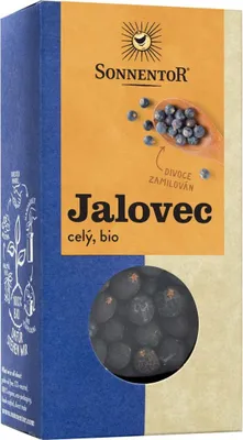 Produktbild von Sonnentor Wacholderbeeren 35 g, Körnige Gewürze, 35 g, Juniper berry, 386 kcal, 1617 kJ, 14,6 g