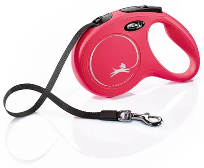 Productafbeelding van Flexi New Classic M riem, 5 meter, rood