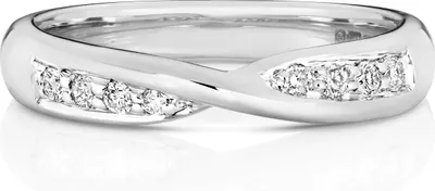 Produktbild von 9 Karat (375) Weißgold Damen - Diamant Trauring/Ehering/Hochzeitsring Brillant-Schliff 0.14 Karat GH - SI3-I1, 50 (15.9); TRS368459KWRSK