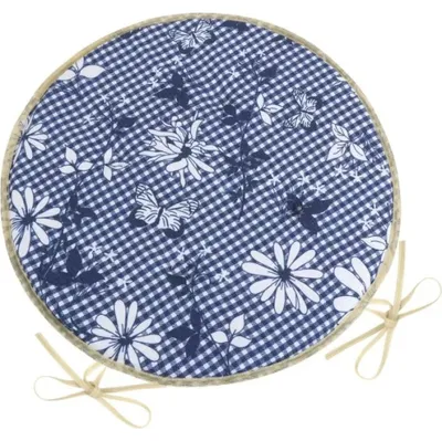 Produktbild von DITA rundes glattes Sitzkissen - Durchmesser 40 cm - Blau