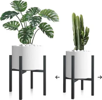 Immagine prodotto di Supporto metallico per fiori, set da 2 pezzi, per interni ed esterni, resistente, adatto a vasi di diverse dimensioni