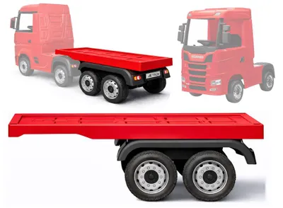 Immagine prodotto di Semirimorchio Mercedes Actros rosso, ruote in gomma EVA, lunghezza 105cm (LE7709)