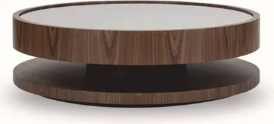 Produktbild von Casa Padrino Luxus Couchtisch mit Glasplatte Braun Ø 120 cm - Wohnzimmer Möbel