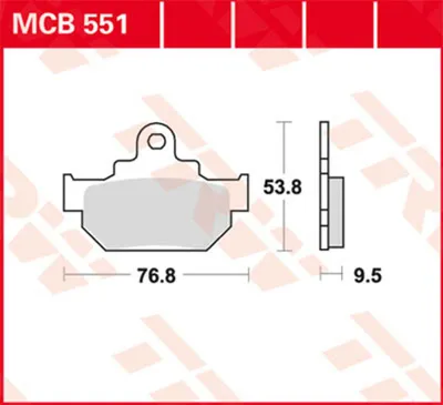 Obrázek produktu pro Sada brzdových destiček TRW MCB551 DR600 SN41A MBX125