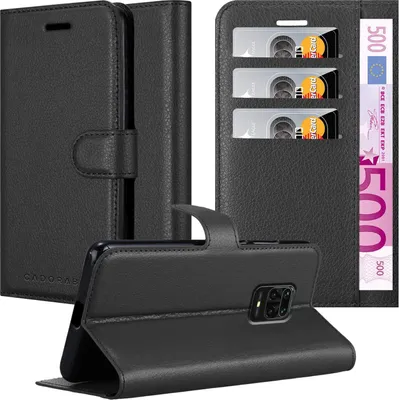 Obrázek produktu pro Cadorabo pouzdro pro Xiaomi RedMi NOTE 9 PRO / NOTE 9S v barvě PHANTOM BLACK Ochranný kryt s magnetickým zapínáním, funkcí stojánku a slotem na karty Flipové pouzdro Etui Handy Klapp Hülle Book Tasche