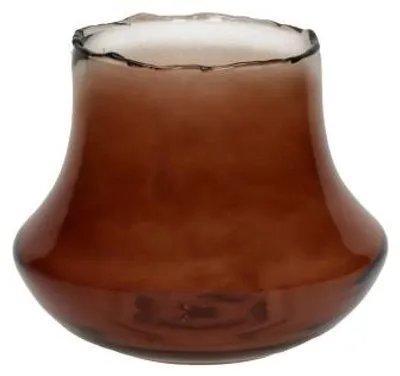 Zdjęcie produktu dla Wazon szklany Pomax Famiglia, kolor bursztynowy, średnica 15 cm, wysokość 12 cm
