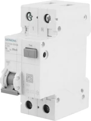 Immagine prodotto di Interruttore automatico differenziale 2P 6A B 0,03A Tipo AC 6kA 5SU1356-0KK06