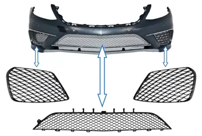 Imagen del producto de Paragolpes delantero con parrilla para Mercedes Clase S W222, modelo 13-17, estilo S63, color  brillante.