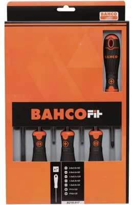 Productafbeelding van BAHCO schroevenset, 7-delig, platkop/kruiskop - Artikelnummer: 1