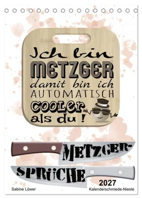 Produktbild von Metzger-Sprüche (Tischkalender 2027 DIN A5 hoch), CALVENDO Monatskalender