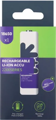 Productafbeelding van Uniross Rechargeable Lithium 18650 2200 BT 1 pack