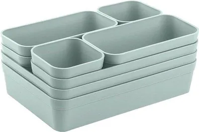 Immagine prodotto di Organizer flessibile per cassetti, verde pastello, 8 pezzi