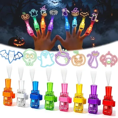 Produktbild von Halloween-Fingerprojektor-Lichter, farbige LED-Mini-Musterprojektoren, 24 Stück