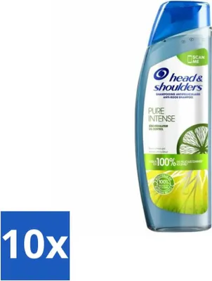 Produktbild von Head & Shoulders – Anti-Schuppen-Shampoo – Pure Intense – Ölregulierend – 250 ml - Vorteilspack - 10 Stücke