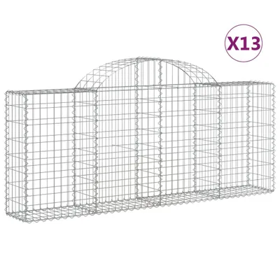 Produktbild von vidaXL Gabionen mit Hochbogen 13 Stk. 200x30x80/100cm Verzinktes Eisen