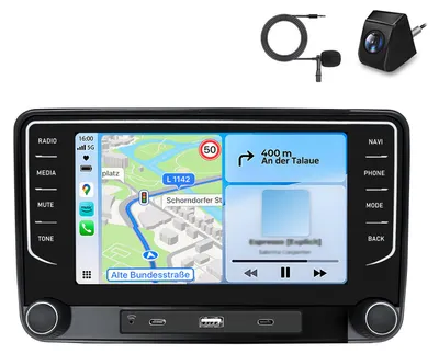 Immagine prodotto di DAB+ Telecamera posteriore 7" Autoradio Carplay Per VW GOLF 5 6 Touran Tiguan Polo GPS WIFI Android Auto 64GB Navi Bluetooth RDS