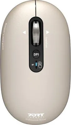 Image de Souris sans fil PORT Designs PURE, Bluetooth, Rechargeable USB-C, 3200 DPI, Beige clair