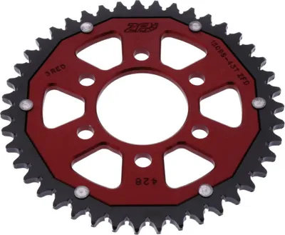 Obrázok produktu pre Korunka ZF 43 zubov rozstup 428 červená čierna dvojitá ZFD-15098-43-RED