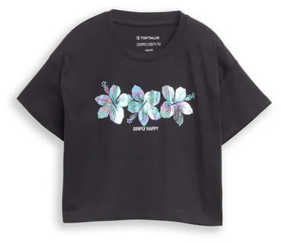 Produktbild von Cropped T-Shirt mit Glitzer-Print