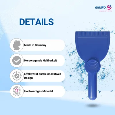 Produktbild von Eiskratzer Auto mit Griff - Eisschaber mit rutschfestem Griff - Ice scraper für müheloses & schnelles enteisen - Robuster Scheibenenteiser Auto - Auto Zubehör für eisige Kälte standard-blau PP